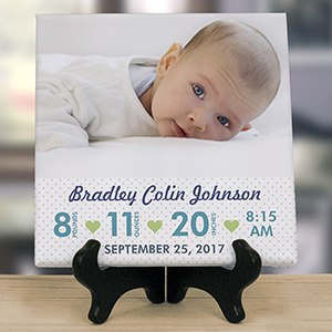 Personalized Baby Photo 8x8 Tabletop Canvas | Personalized Baby Gifts